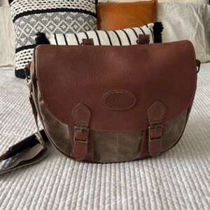 L.L. Bean Leather and Waxed Canvas Messenger Bag